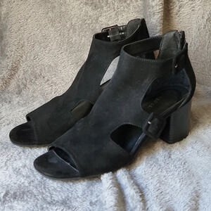 Indigo Road Black Suede Open Toe Sandals